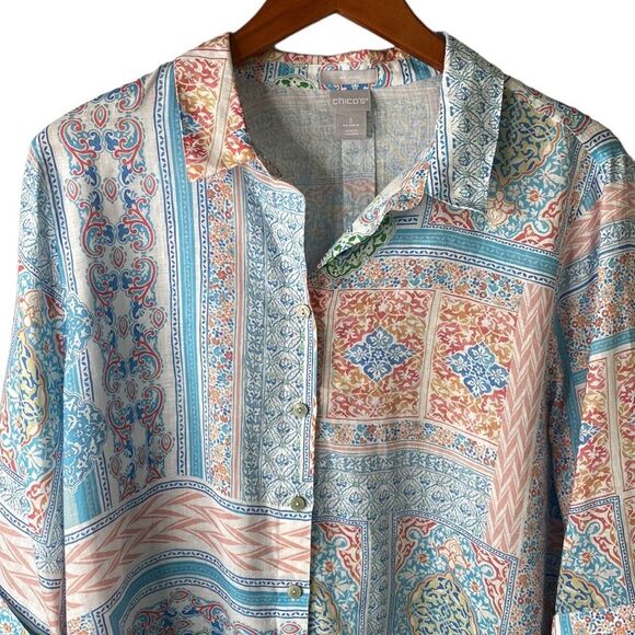 Chico's Multicolor Button Down Shirt - Picture 4 of 16